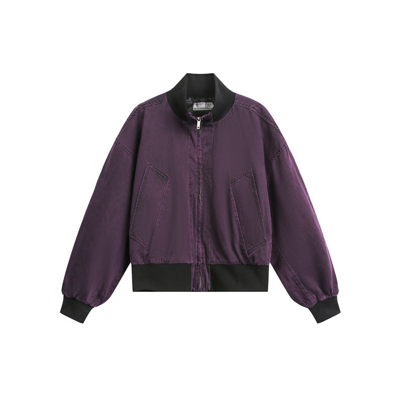 Unisex Kurz geschnittener Satin‑Bomber im Boxy‑Cut mit kontrastierendem Rippkragen und Ballonärmeln Nord Taschen