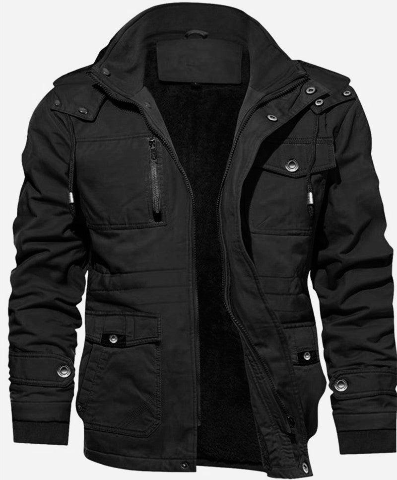 Herren Thermo-Feldjacke mit Teddyfutter, Kapuze und Mehrfachtaschen Nord Taschen