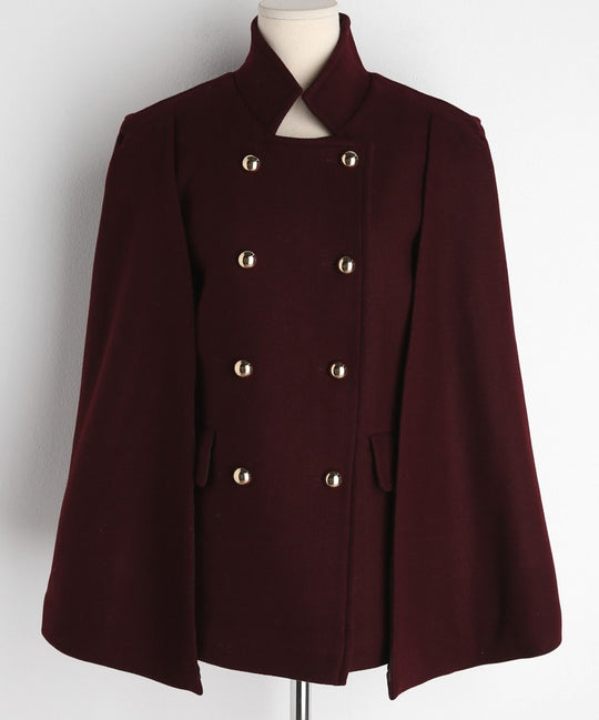 Damen Mantelcape im Tailoring‑Look mit doppelreihiger Knopfleiste und markanter Schulter Nord Taschen