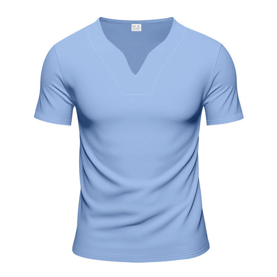 Herren kurzärmliges T-Shirt mit V-Ausschnitt und atmungsaktivem Stoff