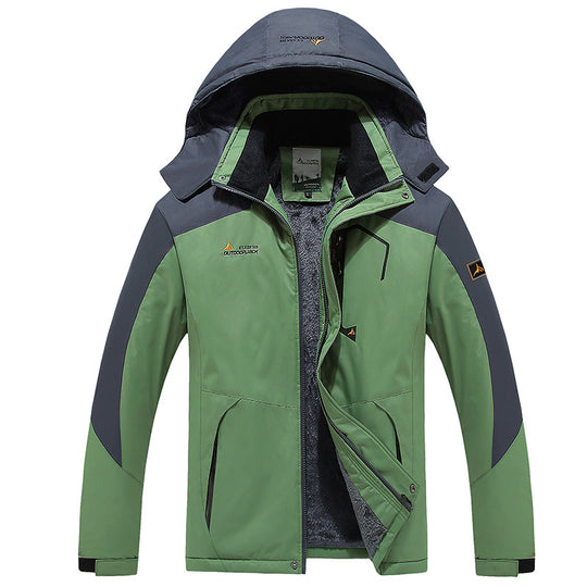 Herren Wasserdichte gefütterte Outdoor-Skijacke mit abnehmbarer Kapuze und Thermofutter Nord Taschen