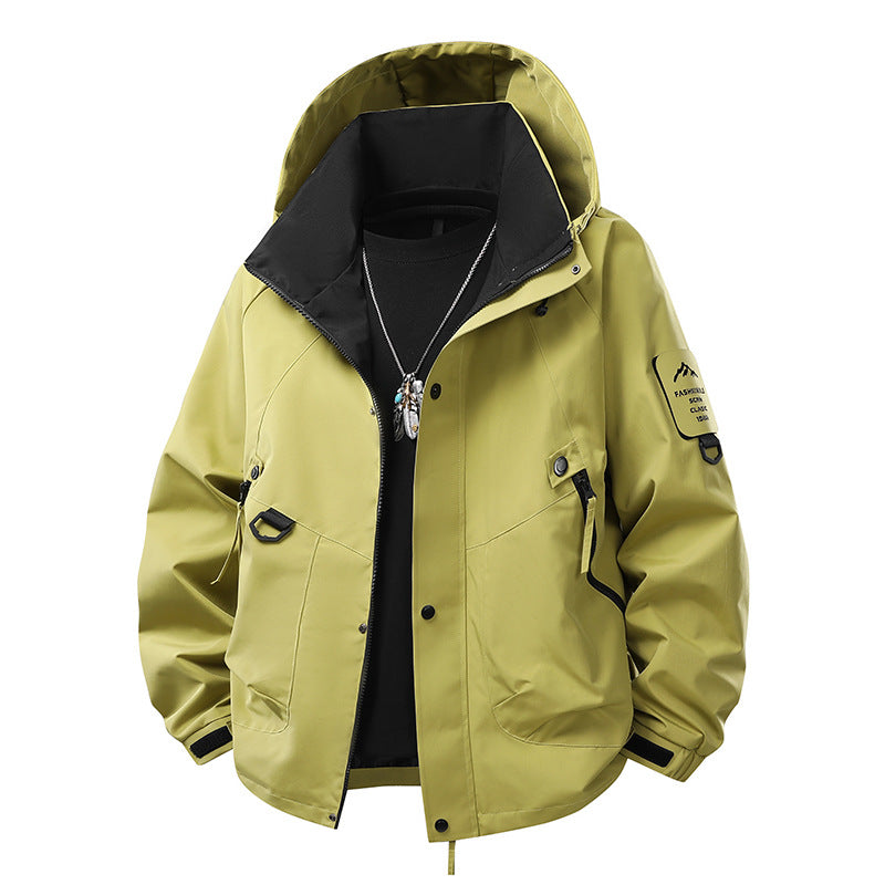 Herren Wasserabweisende Kapuzen‑Utility‑Jacke mit Multitaschen, Kordelzug und Reißverschluss Nord Taschen