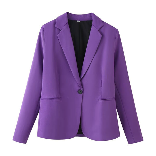 Damen Einreihiger taillierter Blazer mit schmalem Revers und Paspeltaschen Nord Taschen