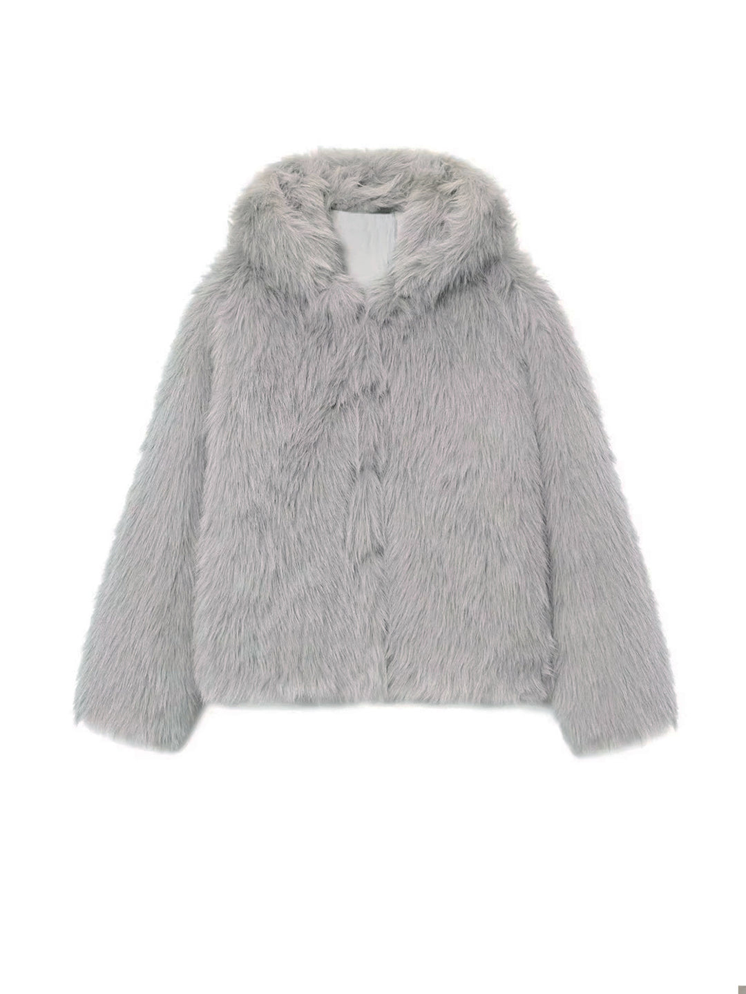 Damen Kurzblouson aus langfaserigem Shaggy‑Faux‑Fur mit hohem Schalkragen und klarer Boxy‑Silhouette Nord Taschen