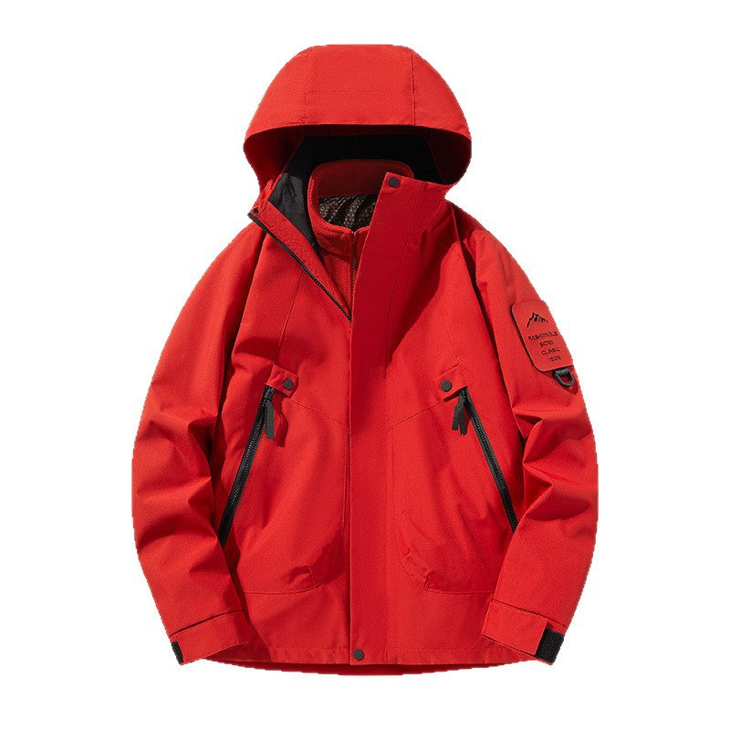 Unisex Wasserdichte, atmungsaktive Hardshell-Outdoorjacke mit Kapuze Nord Taschen