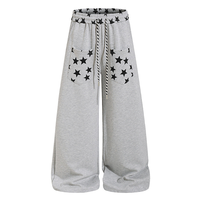 Damen Extraweite Palazzo-Sweathose mit Komfortbund, Kordelzug und Sternapplikation Nord Taschen