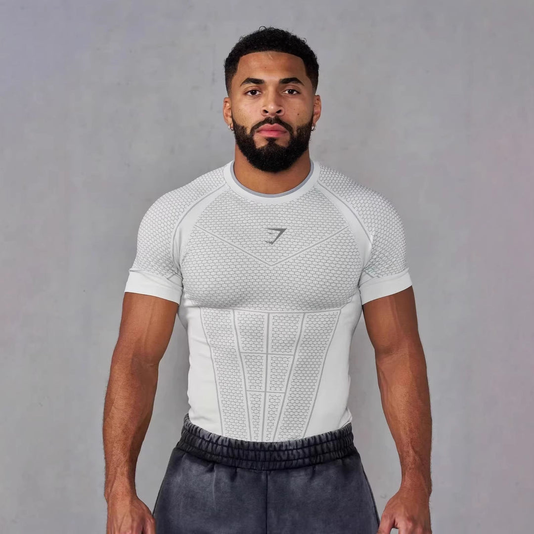 Herren nan muskelmodellierendes Funktionsshirt mit 3D-Struktur und gezielten Kompressionszonen Nord Taschen