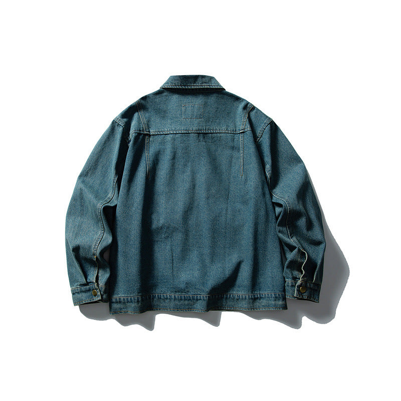 Unisex Boxy Denim Utility Blousonjacke mit mehreren Fronttaschen und robustem Reißverschluss Nord Taschen