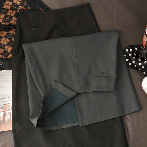 Damen Taillierter Midirock mit Frontschlitz und Stretch-Futter Nord Taschen