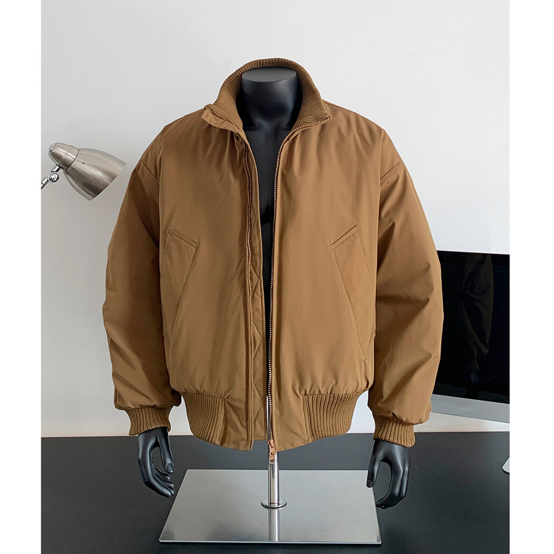 Herren Oversized Stepp-Bomber mit hoher Rippenkragenkonstruktion und verdecktem Reißverschluss Nord Taschen