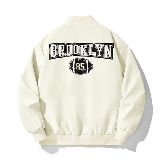 Herren Bomberjacke im College-Stil mit Script-Frontprint und Rippbündchen Nord Taschen