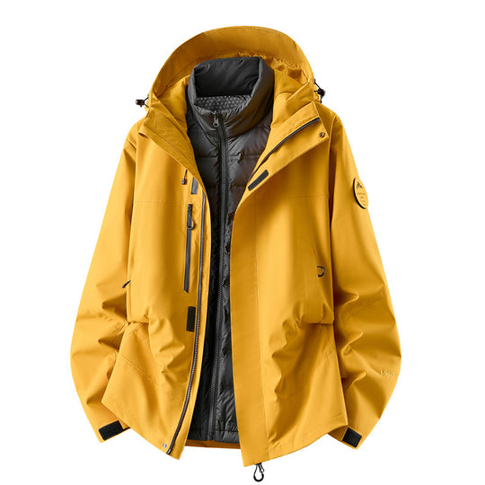 Herren wasserdichte Outdoorjacke mit abnehmbarer Fleece-Innenjacke Nord Taschen