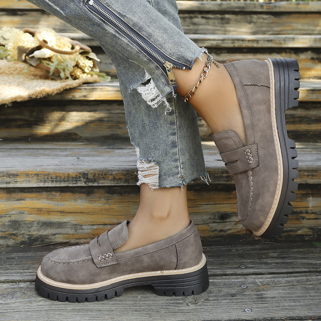 Damen Chunky-Lug-Loafer mit Penny-Riemen und profilierter Gummisohle Nord Taschen