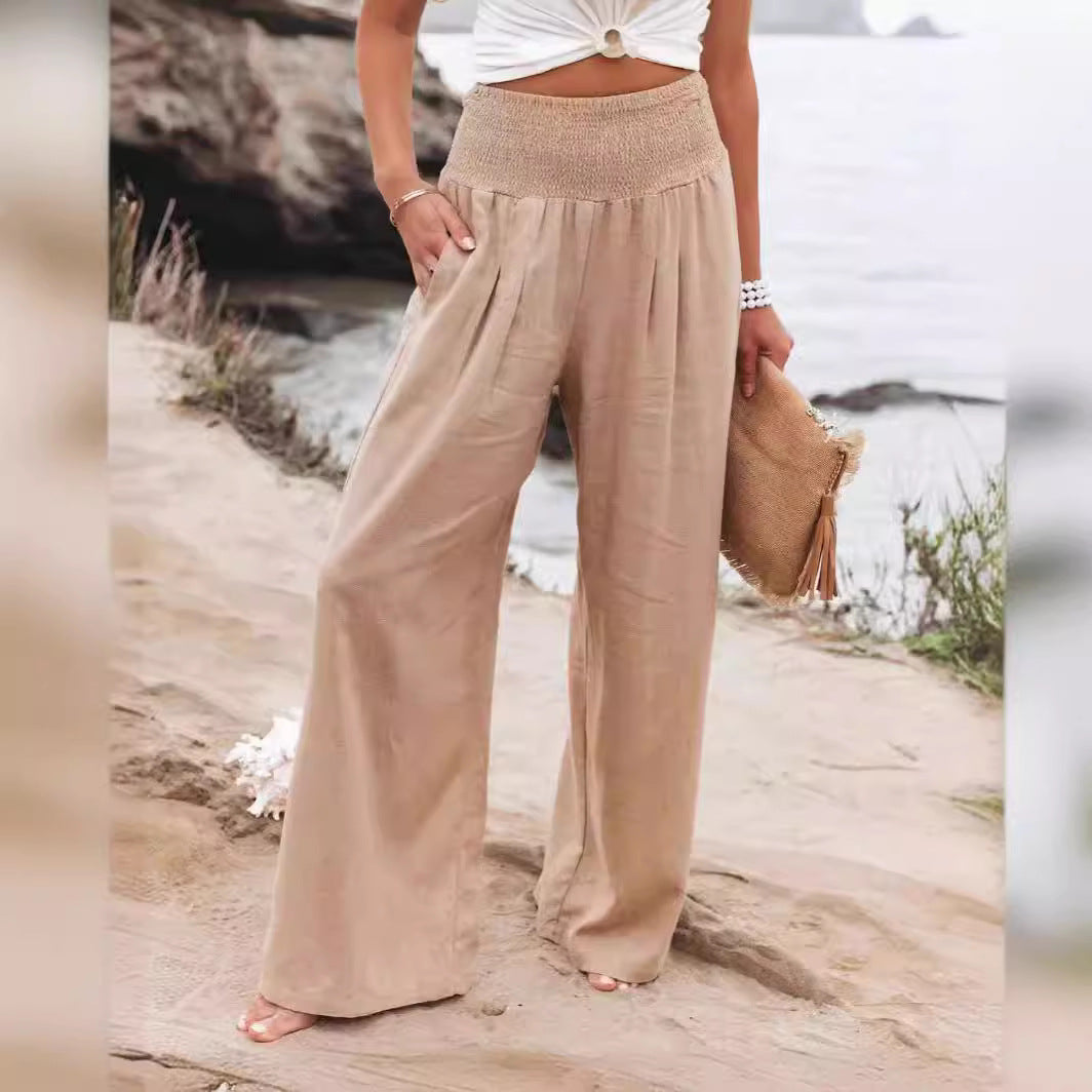 Damen Weite Leinenhose