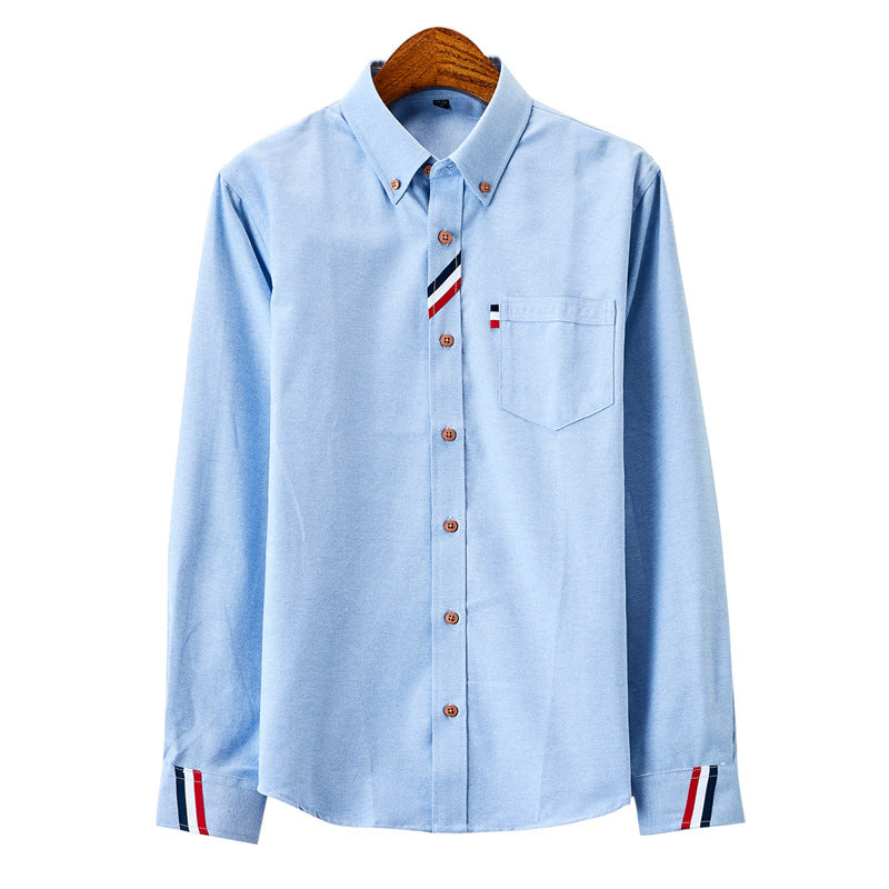 Herren modernes Oxford-Hemd mit Button-Down-Kragen, Brusttasche und dezenter Streifenverzierung Nord Taschen