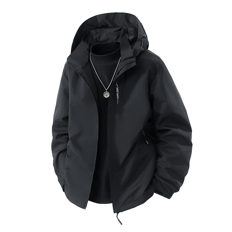 Herren Wasserabweisende Outdoor-Jacke mit Kapuze, winddichter Membran und verstellbarem Saum Nord Taschen