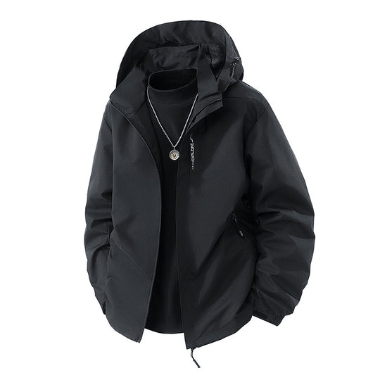 Herren Wasserabweisende Outdoor-Jacke mit Kapuze, winddichter Membran und verstellbarem Saum Nord Taschen
