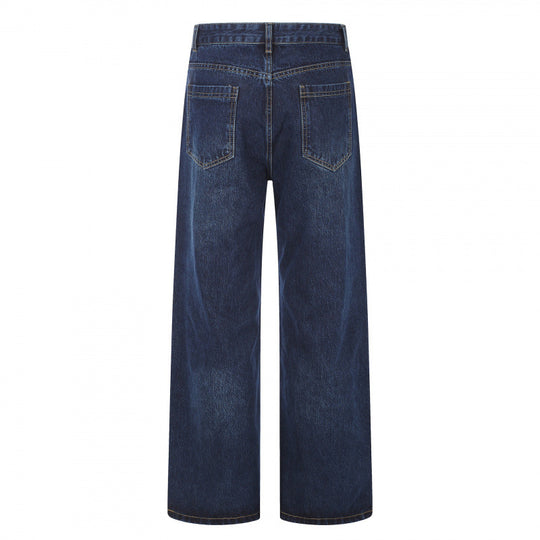 Damen High‑Waist Jeans mit weitem Bein, Fünf‑Taschen und lockerem Schnitt Nord Taschen