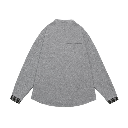 Unisex Oversize-Sweatjacke im Hemdjacken-Look mit Stehkragen Nord Taschen
