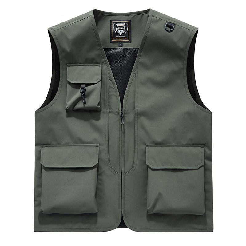 Herren Sichtbare Multifunktionale Utility-Weste mit Mesh‑Futter, Mehrfachtaschen und D‑Ring Nord Taschen