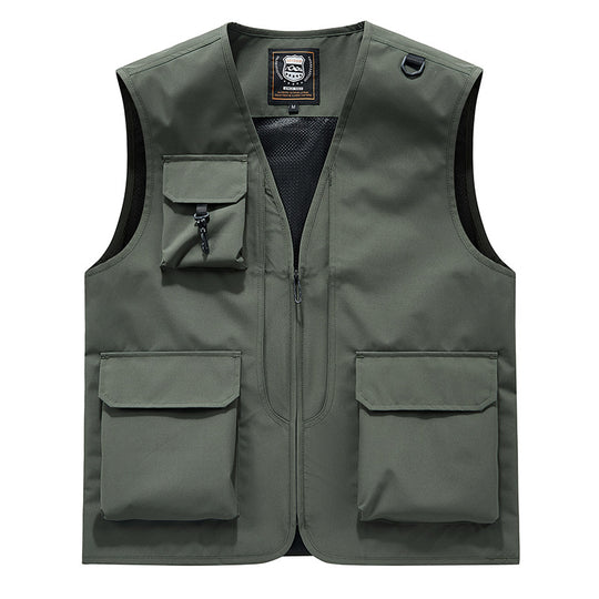 Herren Sichtbare Multifunktionale Utility-Weste mit Mesh‑Futter, Mehrfachtaschen und D‑Ring Nord Taschen