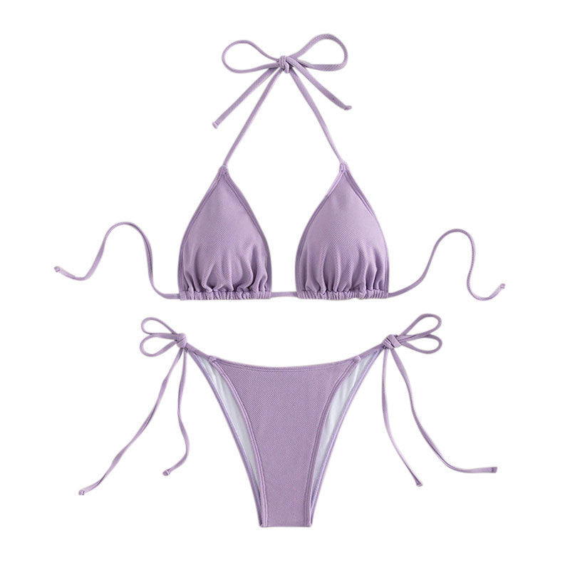 Damen Triangel-Bikini mit verstellbaren BindNord Taschenändern und seitlichen Schleifen