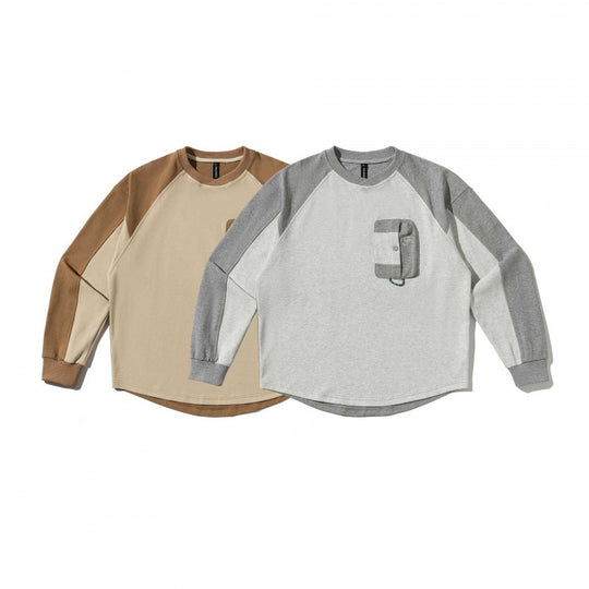 Unisex Oversize-Sweatshirt mit Raglanärmeln, zweifarbigen Einsätzen und Utility-Brusttasche Nord Taschen
