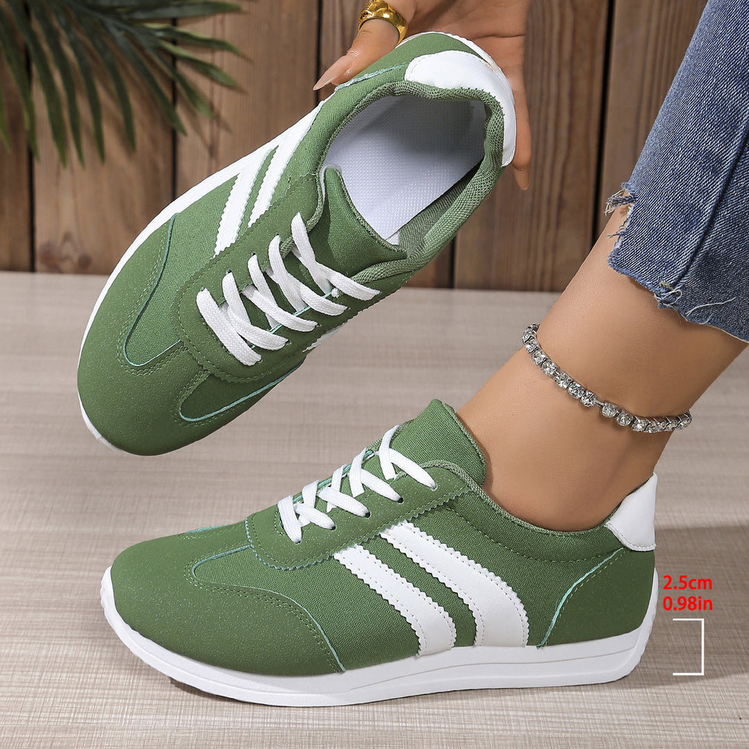 Damen  leichte Retro-Canvas-Sneaker mit gepolsterter Innensohle, flexibler Laufsohle und dezenter Streifen-Optik Nord Taschen