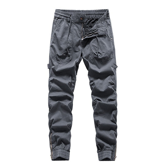 Herren Outdoor-Arbeitshose im Joggerstil mit elastischem Komfortbund, aufgesetzten Rundtaschen und Knöchelreißverschluss Nord Taschen