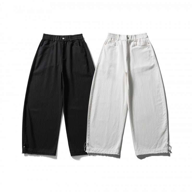 Damen Weite Highwaist-Ballonhose mit elastischem Bund, Eingrifftaschen und Kordelzugsaum Nord Taschen