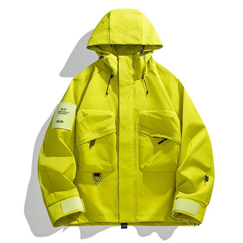 Herren Wasserabweisende technische Utility-Jacke mit Kapuze, Multifunktions‑Taschen & verstellbaren Klettmanschetten Nord Taschen