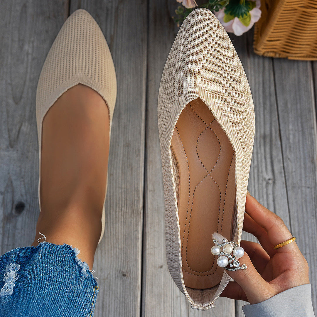 Damen Ballerinas mit kreativem Hahnentrittmuster und flexiblem Fußbett