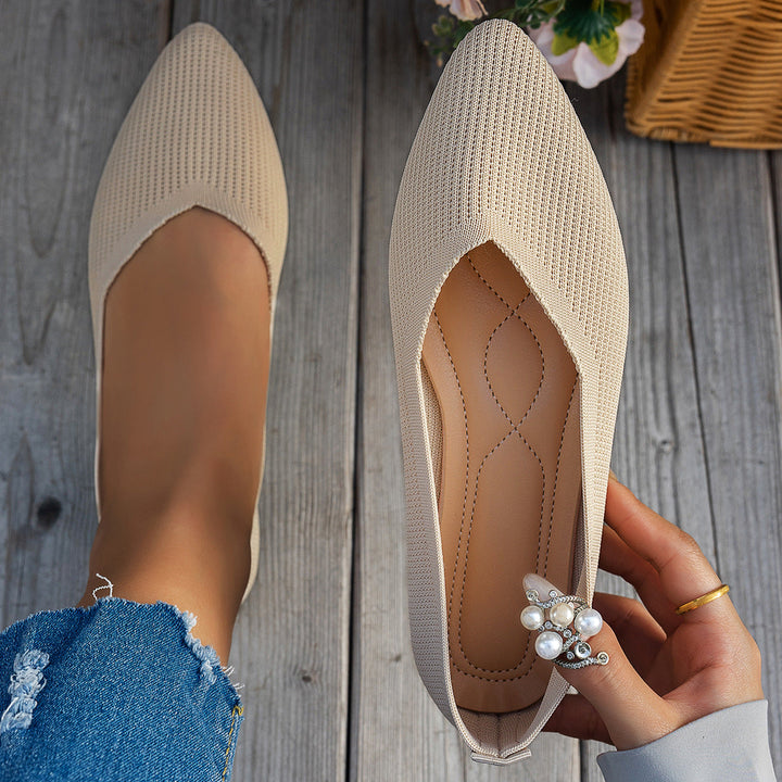 Damen Ballerinas mit kreativem Hahnentrittmuster und flexiblem Fußbett