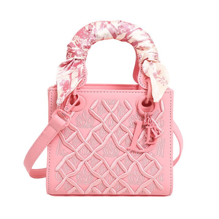 Damen Henkeltasche mit dekorativer Tasche und abnehmbarem Seidenschal Nord Taschen