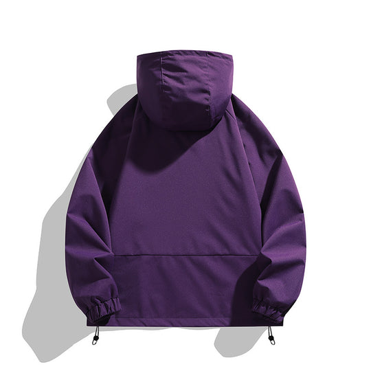 Unisex Leichter Kapuzen-Windbreaker mit wasserabweisender Oberfläche, Reißverschlusstaschen und Kordelzug Nord Taschen