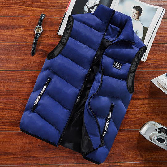 Herren Gepolsterte Ärmellose Thermoweste im urbanen Puffer-Look mit Stehkragen und Reißverschlusstaschen Nord Taschen