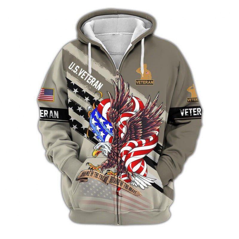 Herren Kapuzensweater mit amerikanischem Veteranenmotiv Nord Taschen