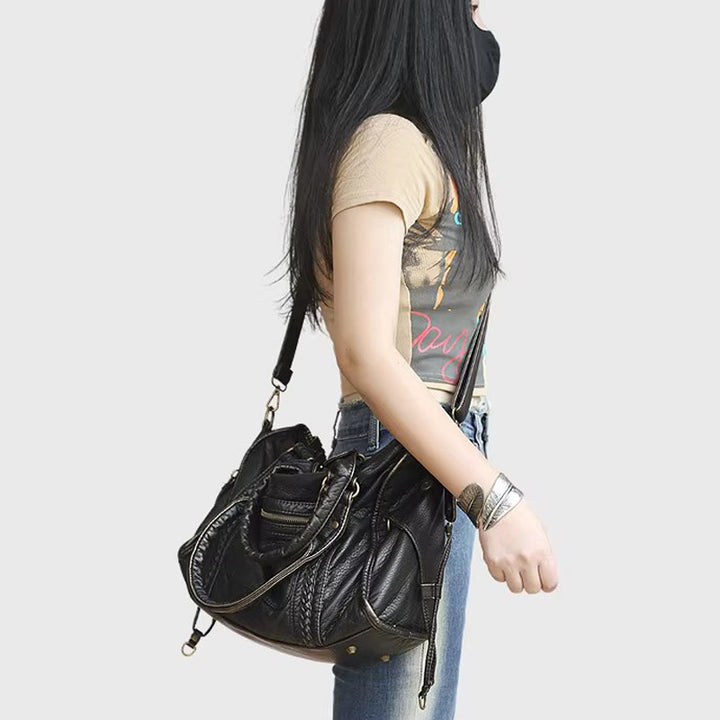 Damen Handtasche aus hochwertigem Kunstleder mit praktischen Reißverschlussfächern Nord Taschen