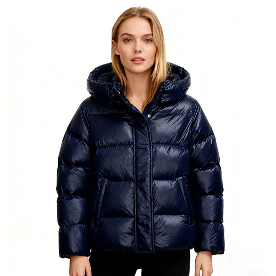 Damen Gesteppte Steppjacke mit Kapuze, Boxy-Schnitt und wasserabweisender Hülle Nord Taschen
