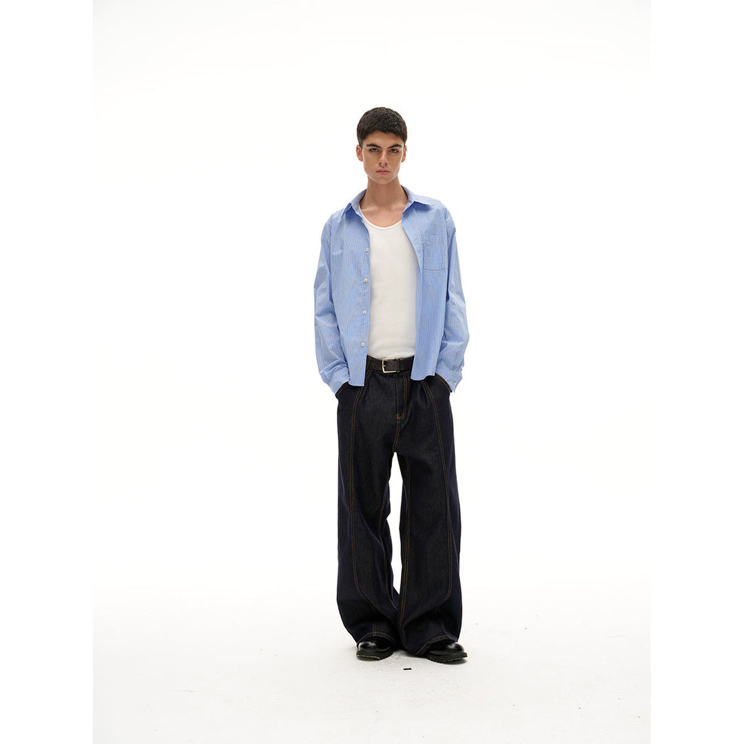 Damen Oversize Hemdbluse im Boxy-Schnitt mit Brusttasche Nord Taschen
