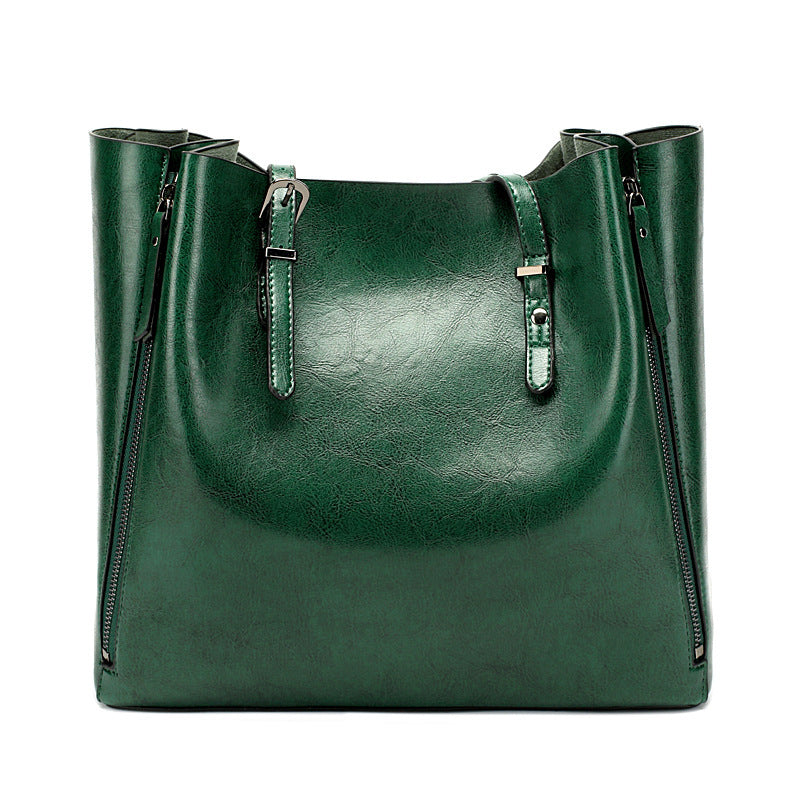Damen Shopper-Tasche mit stilvollen Seitentaschen und praktischem Reißverschluss Nord Taschen