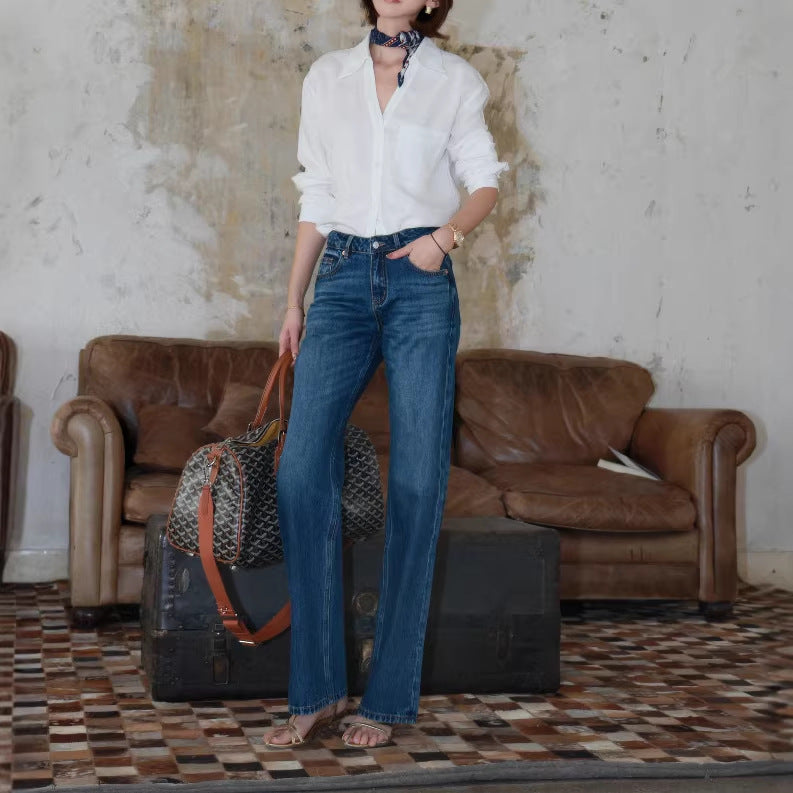 Damen Stilvolle Leinenbluse Nord Taschen