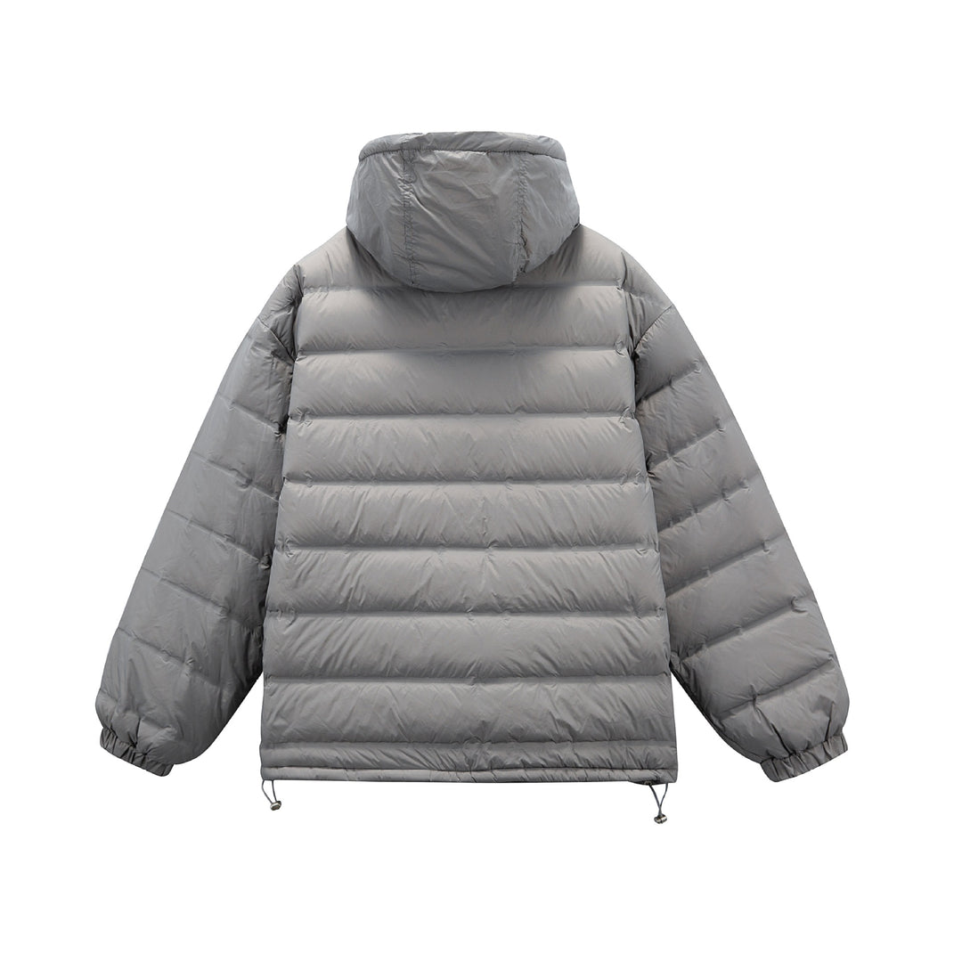 Herren Boxy-Pufferjacke mit hoher Stehkapuze, doppeltem Frontreißverschluss und Tunnelzug Nord Taschen