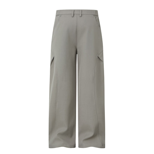 Damen Weite Bundfalten-Hose mit hohem Bund und weitem Bein Nord Taschen