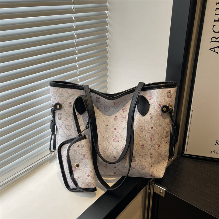 Damen Shopper-Tasche mit verspieltem Herzdesign und abnehmbarem Kosmetiktäschchen Nord Taschen