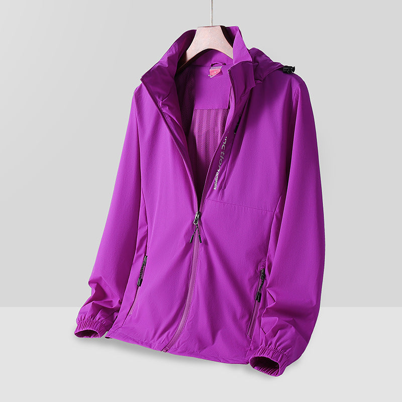 Herren Leichte atmungsaktive Kapuzen-Windjacke mit Mesh-Futter, Reißverschlusstaschen und elastischen Bündchen Nord Taschen