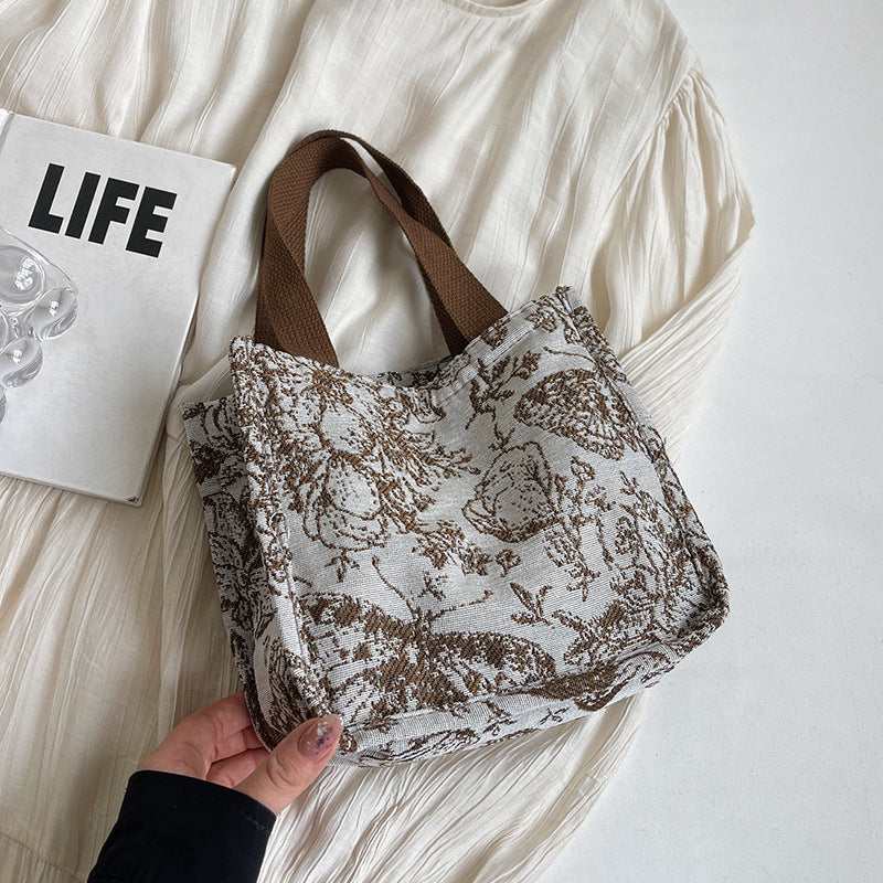 Damen Baumwoll-Canvas-Shopper mit floralen Mustern Nord Taschen