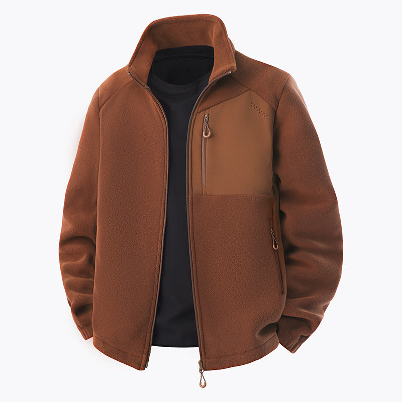 Herren Hybrid-Fleecejacke mit Softshell‑Einsätzen, Brust-Reißverschlusstasche und Zwei-Wege-Frontreißverschluss Nord Taschen