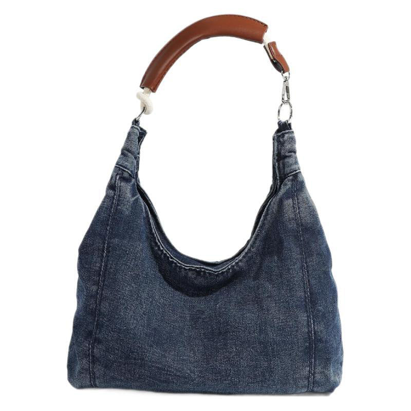 Damen Denim-Hobo-Tasche mit robustem Ledergriff Nord Taschen