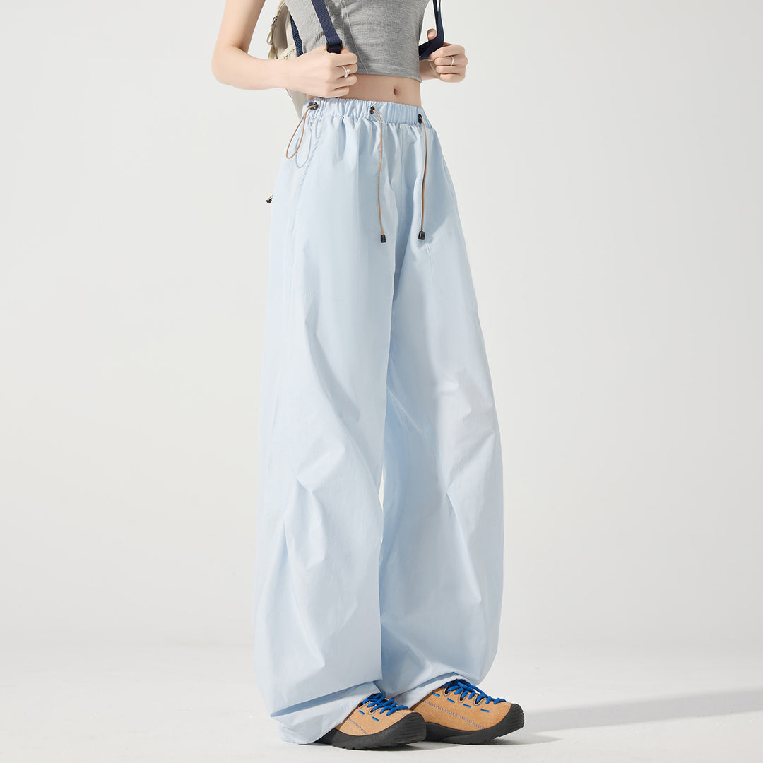 Damen weite technische Cargohose mit Kordelzugbund Nord Taschen